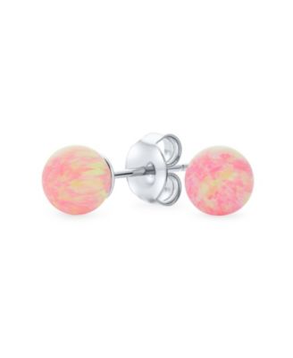 Minimalist Round Opal Ball Stud Earrings in Sterling
