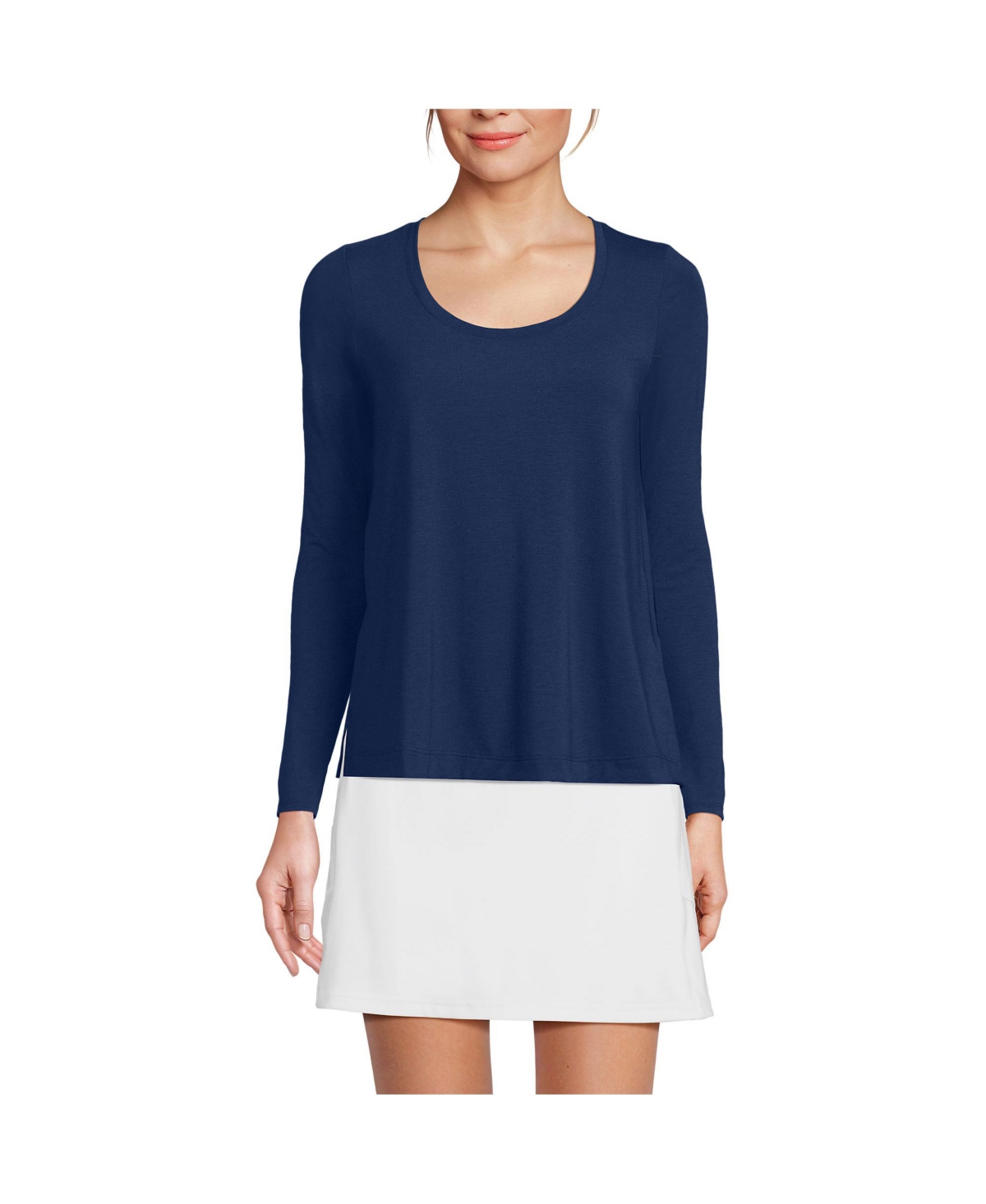 Women's Power Performance Long Sleeve Scoopneck Tee - Deep sea navy