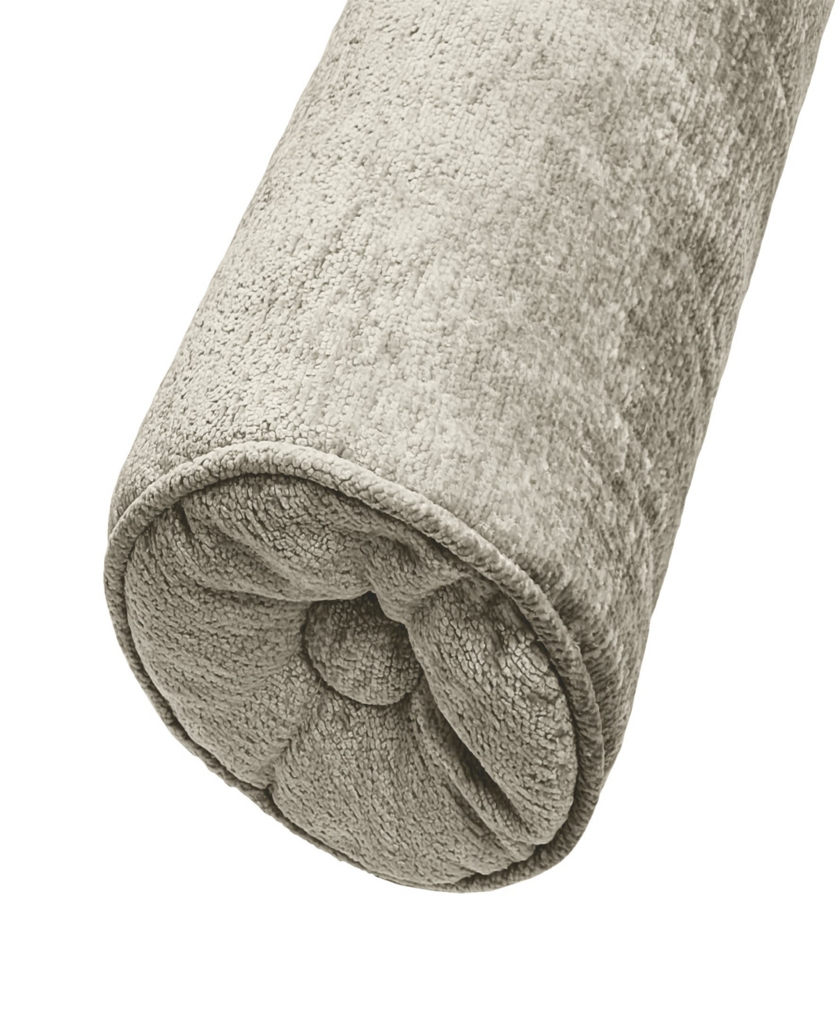 Ediehome Delmonico Chenille Lumbar Neck Roll Decorative Pillow, 7"x18" In Gray