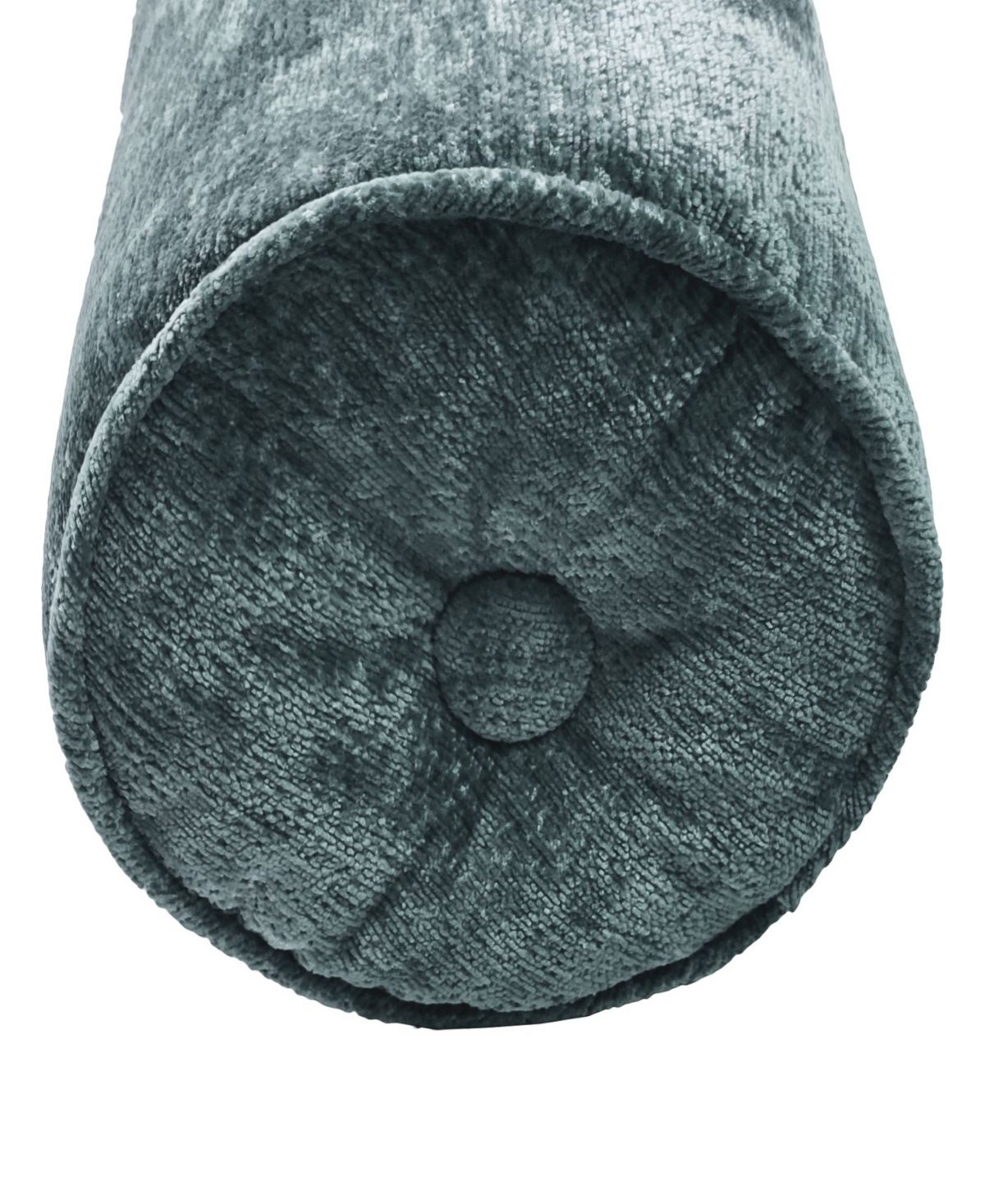 Ediehome Delmonico Chenille Lumbar Neck Roll Decorative Pillow, 8" X 24" In Gray