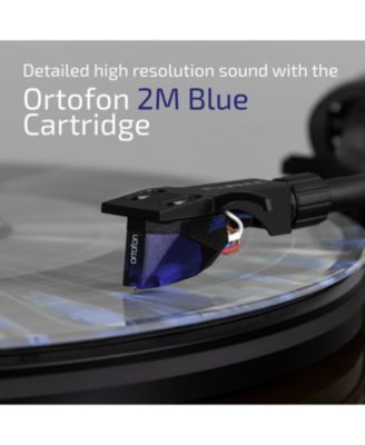 High Fidelity Vinyl Turntable with Ortofon 2M Blue Cartridge and Anti-Vibration Wood Isolation Base