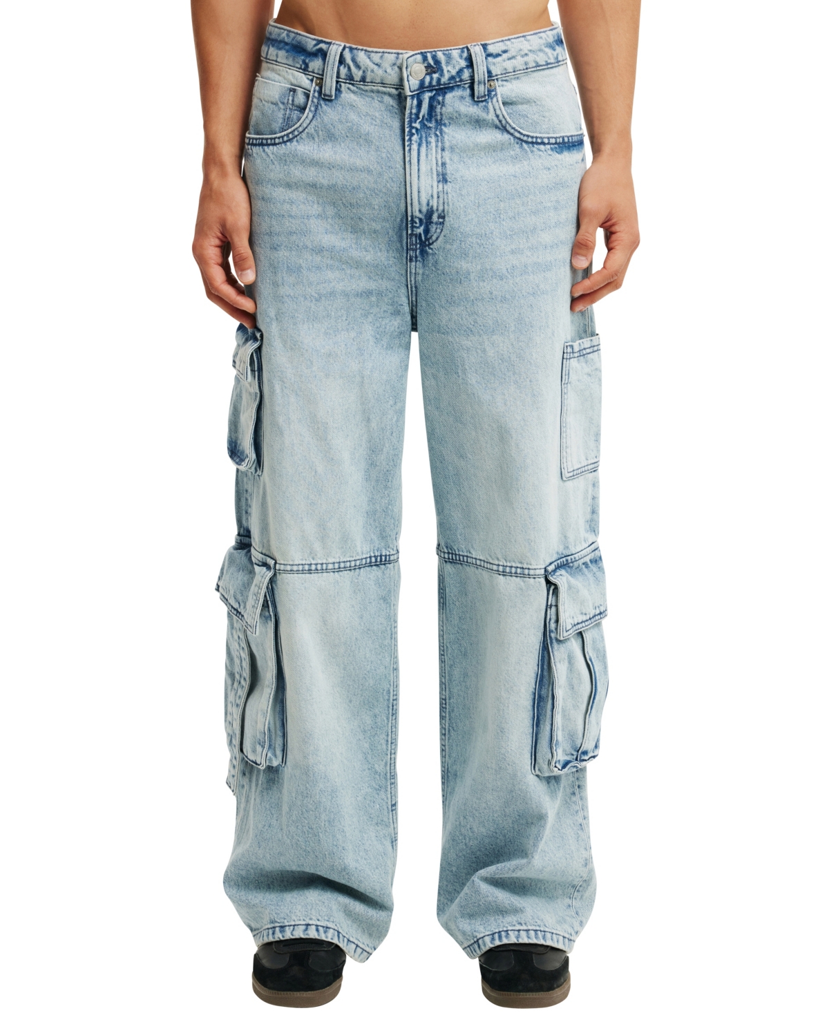 Shop Cotton On Men's Super Baggy Jeans In Cargo Starlite Blue