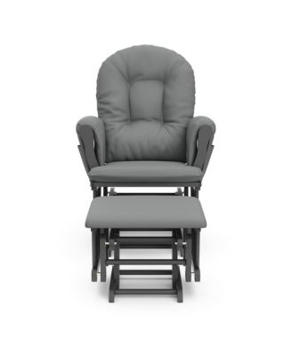 Hoop Glider and Ottoman - Gray with Gray
