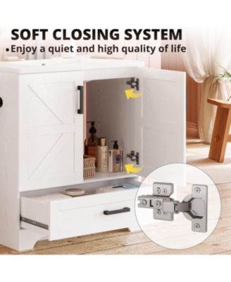 Bathroom Vanity with Sink, 30 Inch Farmhouse Bathroom Sink Cabinet