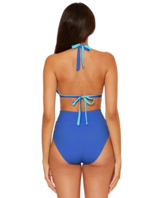 Women's Color Code Reversible Triangle Bikini Top & Color Code High-Waist Reversible Bikini Bottoms