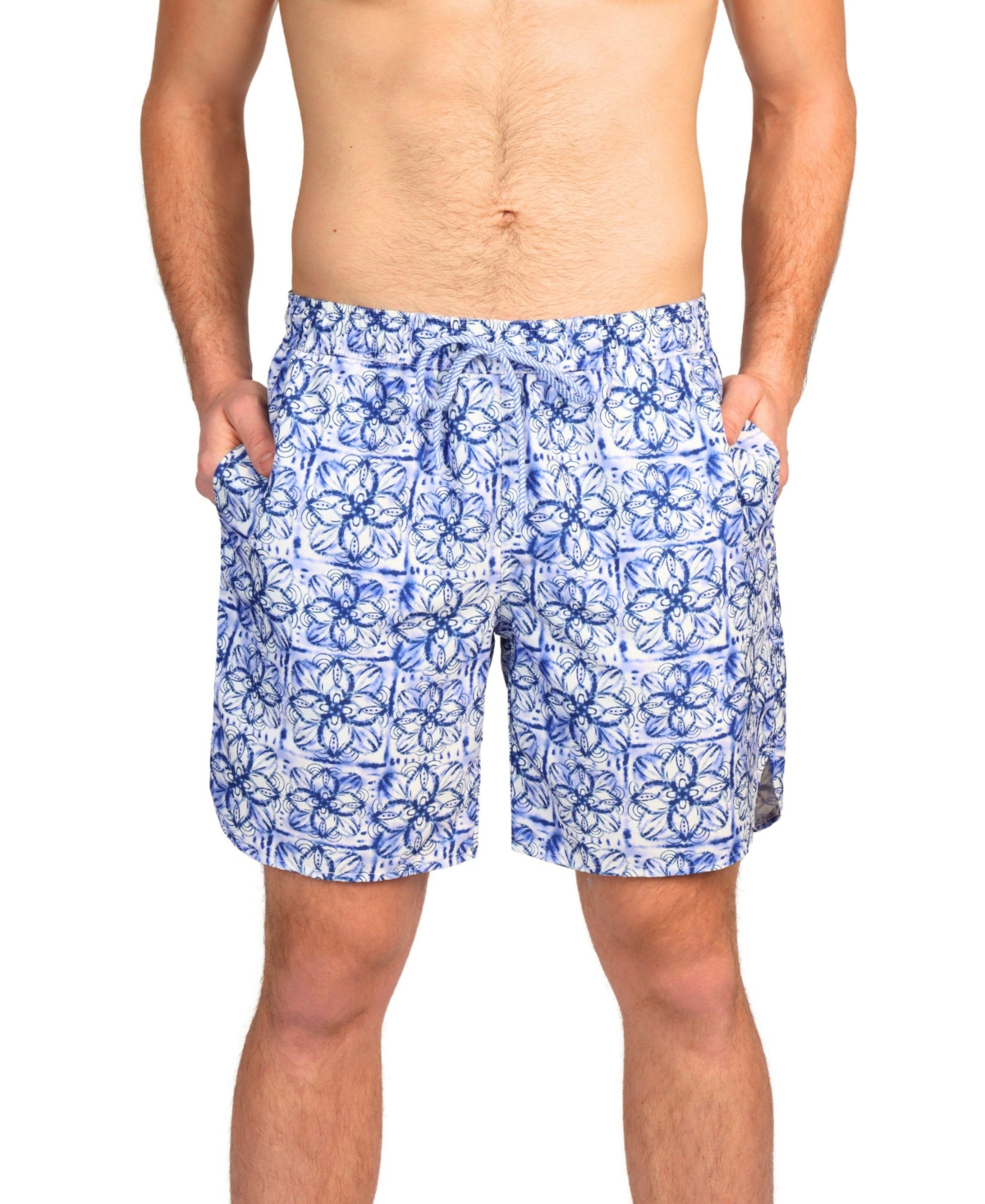 Men's Floral Medallion Swim Shorts - Blue