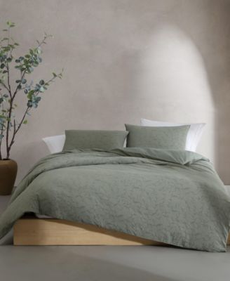 CLOSEOUT! Branching Leaves Cotton 3-Pc. Duvet Cover Set, King