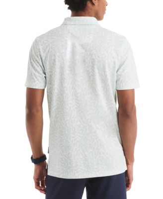 Men's Classic-Fit Seahorse-Print Birdseye Interlock Performance Golf Polo Shirt