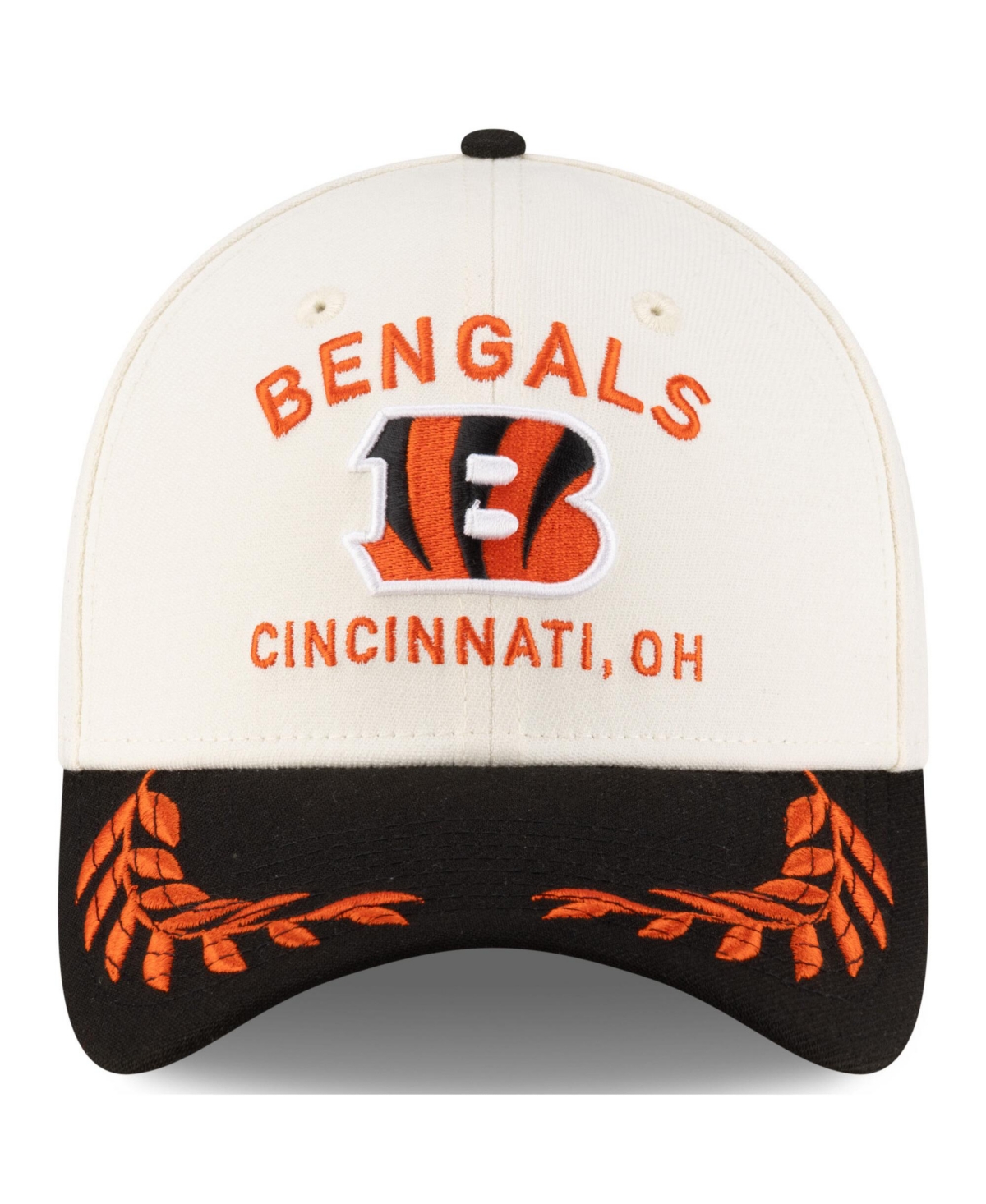 New Era Men's Cream/black Cincinnati Bengals 2025 Nfl Draft A-frame 9fifty Snapback Hat In Cream,black