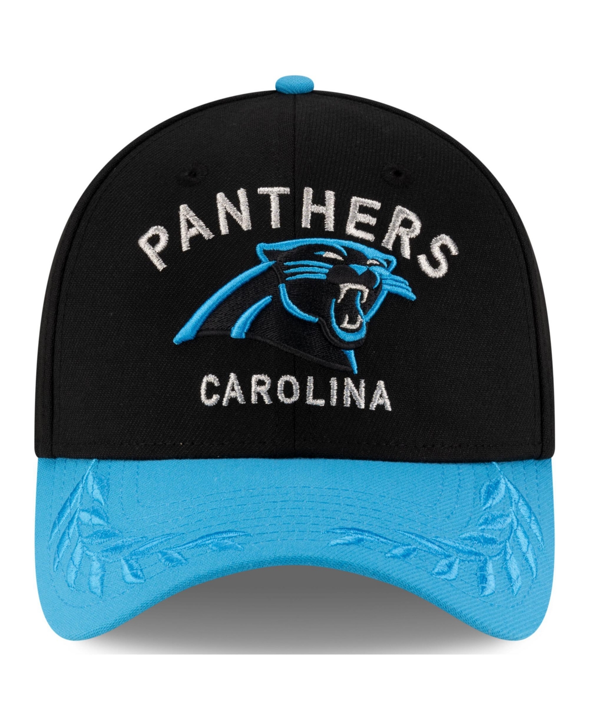 Shop New Era Men's Black/blue Carolina Panthers 2025 Nfl Draft 39thirty Flex Hat In Black,blue