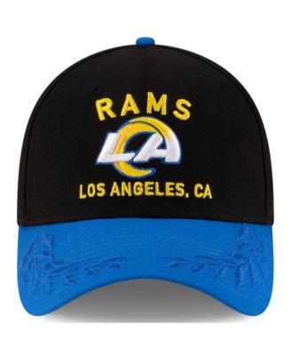 Men's Black/Royal Los Angeles Rams 2025 NFL Draft 39THIRTY Flex Hat