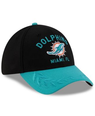 Men's Black/Aqua Miami Dolphins 2025 NFL Draft 39THIRTY Flex Hat