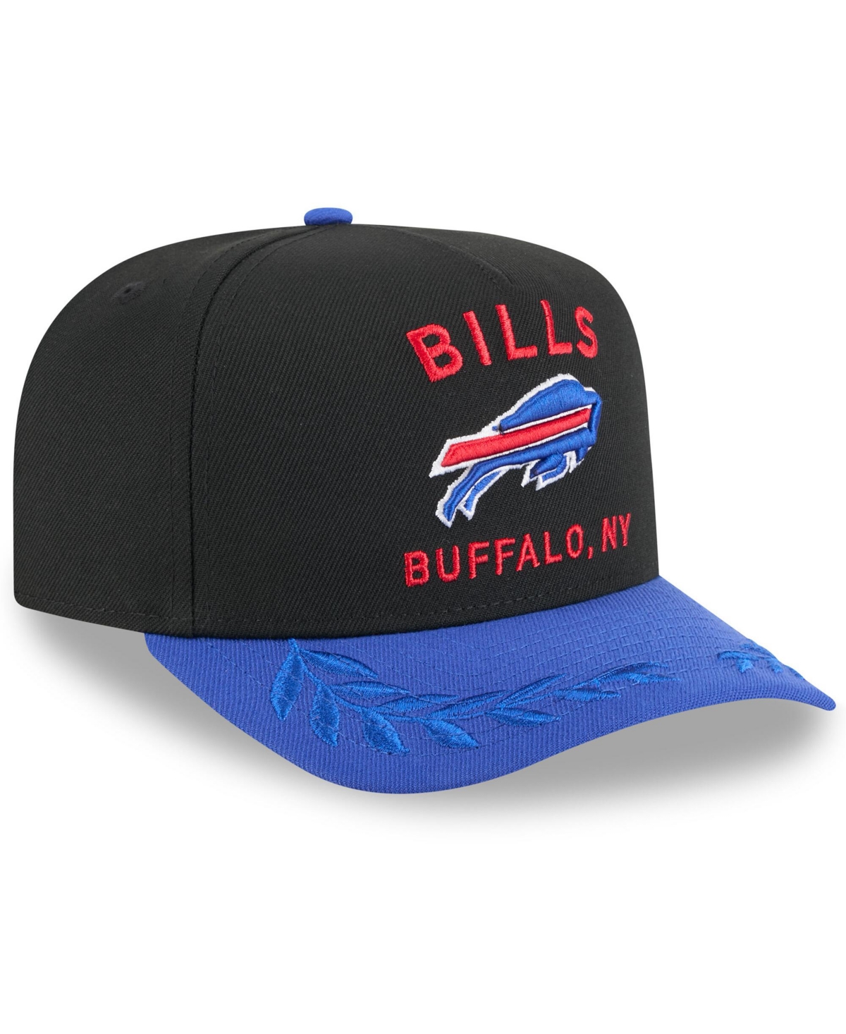 New Era Men's Black/royal Buffalo Bills 2025 Nfl Draft A-frame 9fifty Snapback Hat In Black,royal
