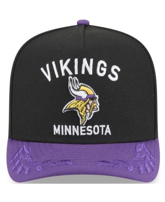 Men's Black/Purple Minnesota Vikings 2025 NFL Draft A-Frame 9FIFTY Snapback Hat