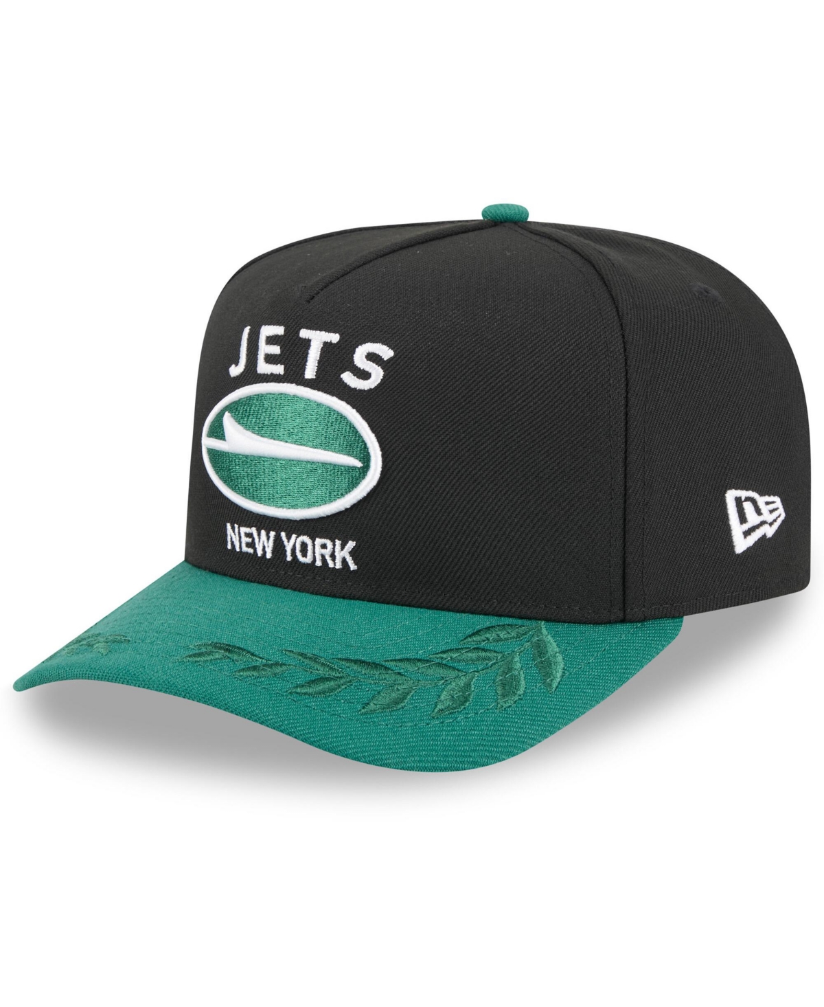 New Era Men's Black/Green New York Jets 2025 Nfl Draft A-Frame 9FIFTY Snapback Hat