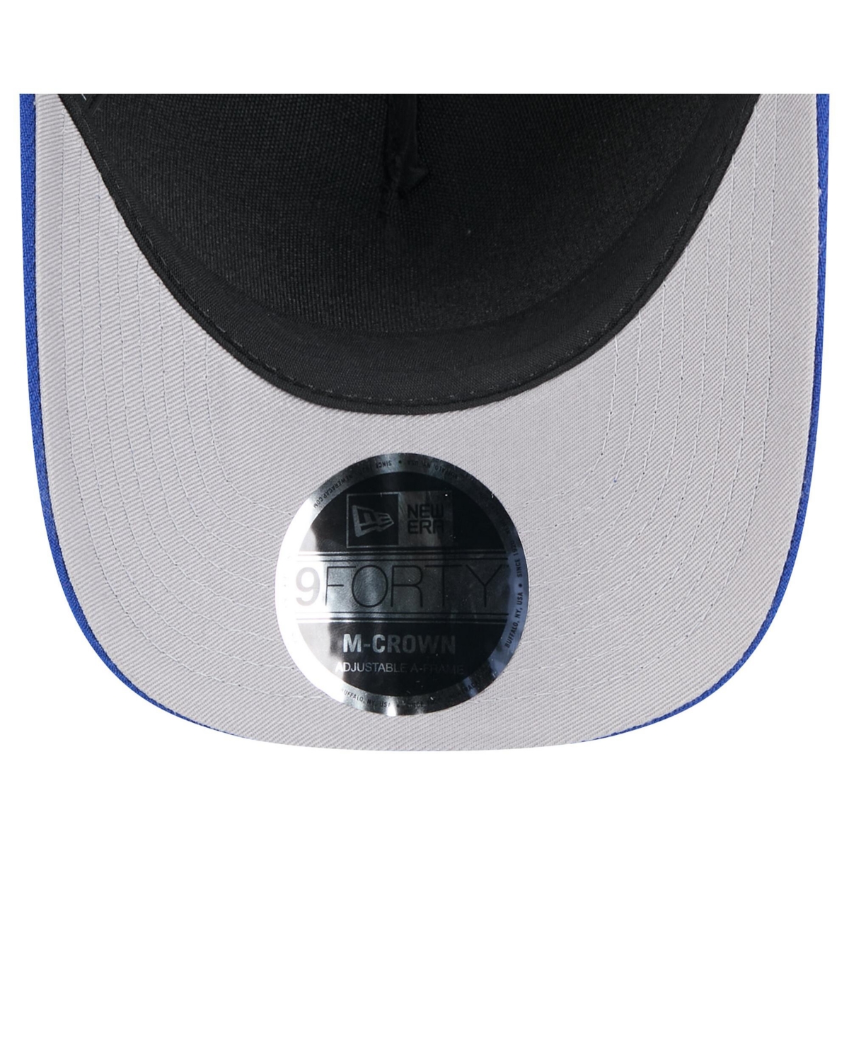 NEW ERA MEN'S BLACK/ROYAL NEW YORK GIANTS 2025 NFL DRAFT 9FORTY A-FRAME M-CROWN ADJUSTABLE HAT 