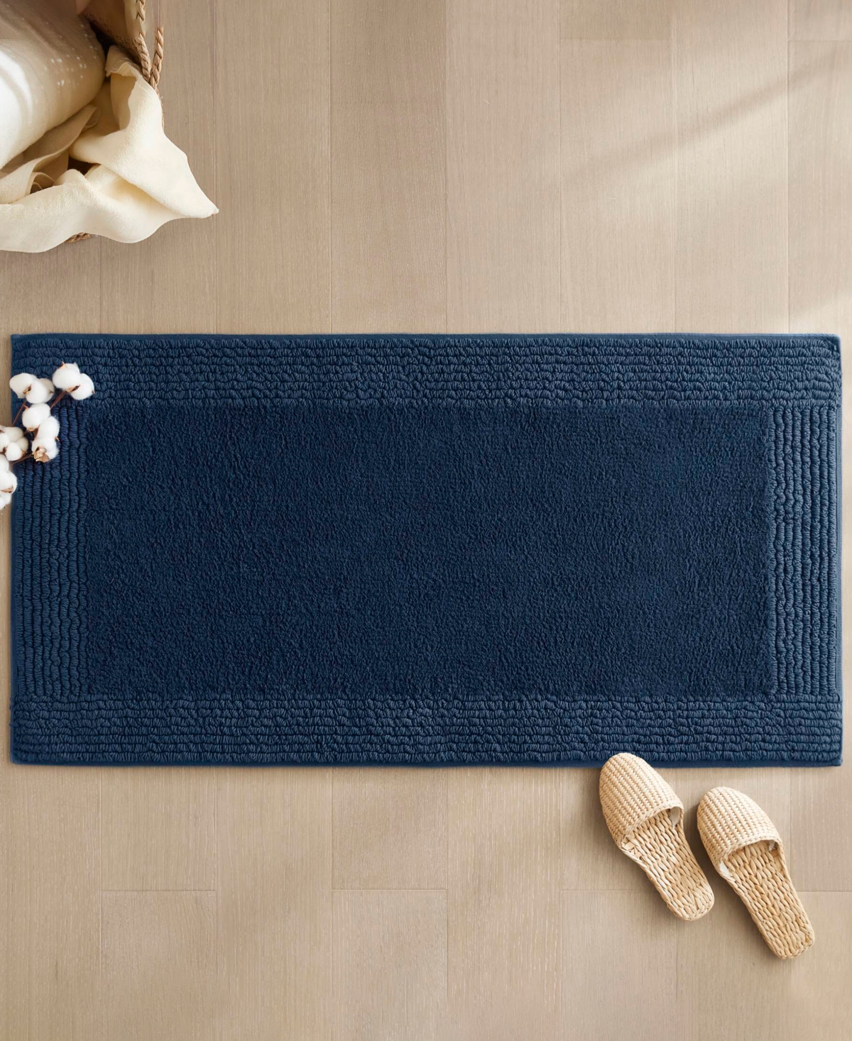 Madison Park Signature Splendor Reversible Tufted Cotton Bath Rug, 24" X 72"