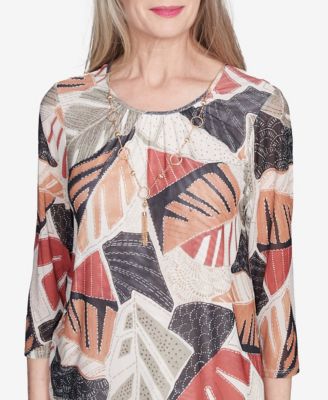 Women's Natural Instinct Tropical Mesh Crew Neck Top