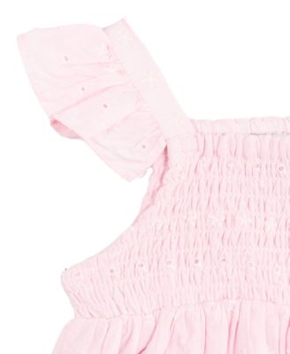 Baby Girls Flutter-Sleeve Ombr&eacute; Eyelet Dress