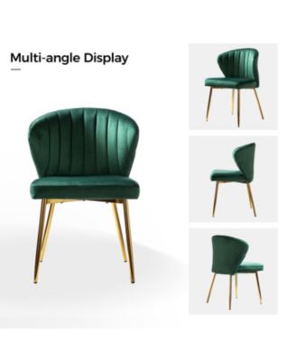 Set of 2  Polyester Velvet Modern Design, Upholstered  Milia Dining Chair