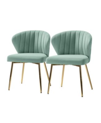 Set of 2  Polyester Velvet Modern Design, Upholstered  Milia Dining Chair