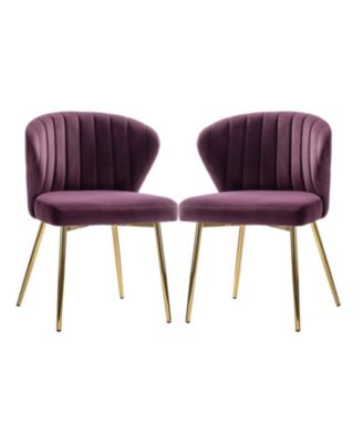 Set of 2  Polyester Velvet Modern Design, Upholstered  Milia Dining Chair