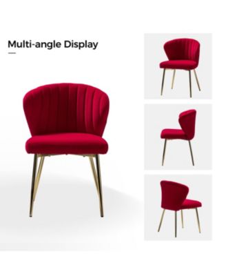 Set of 2  Polyester Velvet Modern Design, Upholstered  Milia Dining Chair