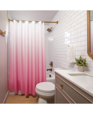 71x74 Ombre Pink Shower Curtain - Water Resistant - Polyester Fabric