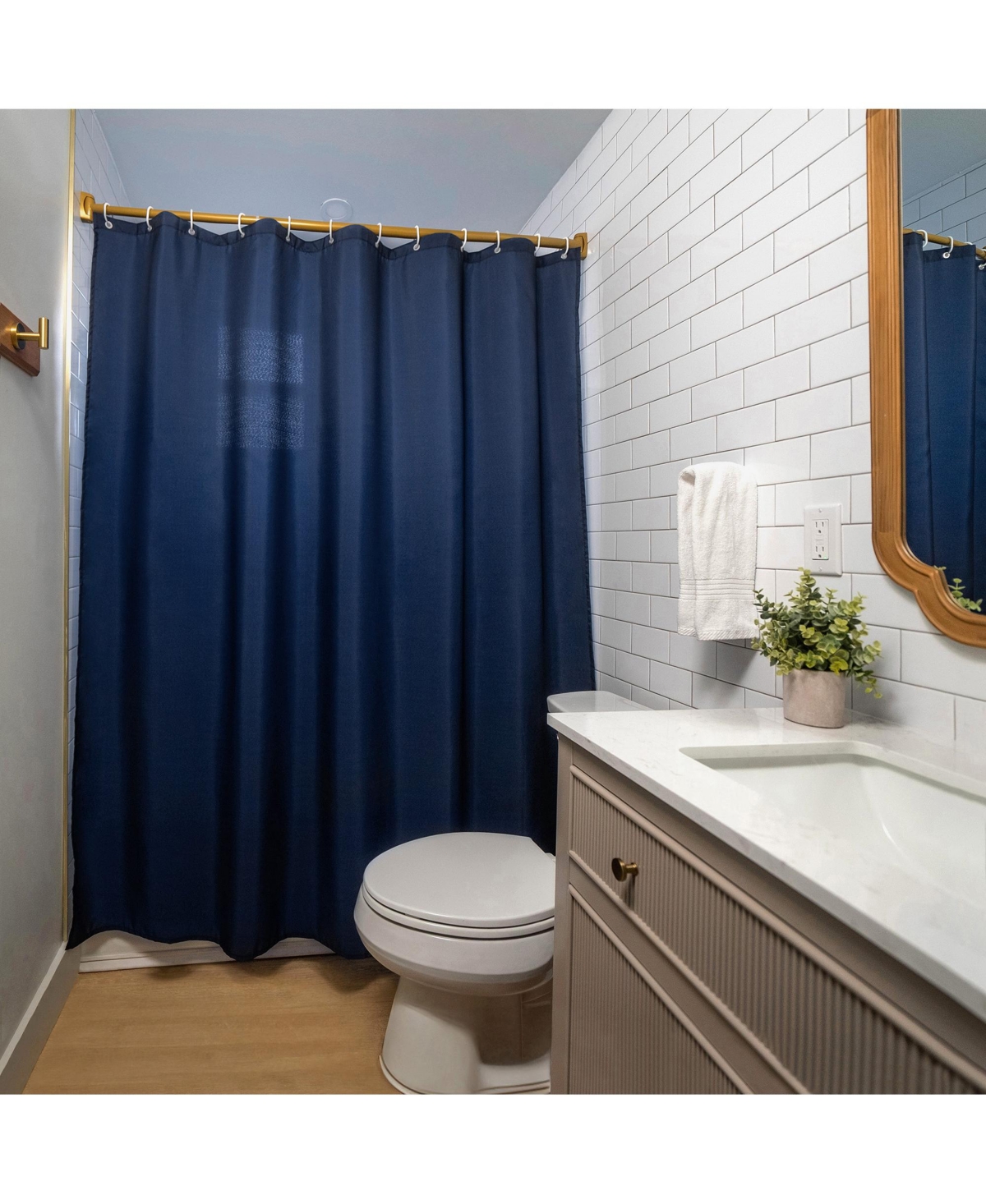 Americanflat 71x74 Solid Shower Curtain - Water Resistant