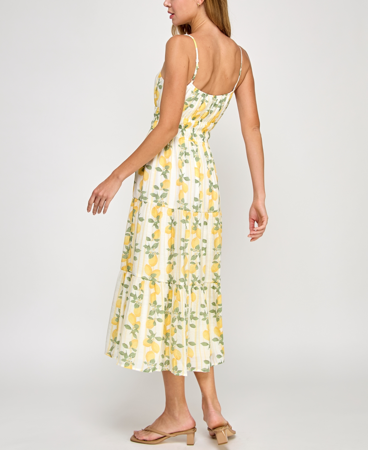 Trixxi Juniors' Lemon-Print Midi Dress