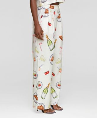 Women's Printed High-Rise Wide-Leg Pants