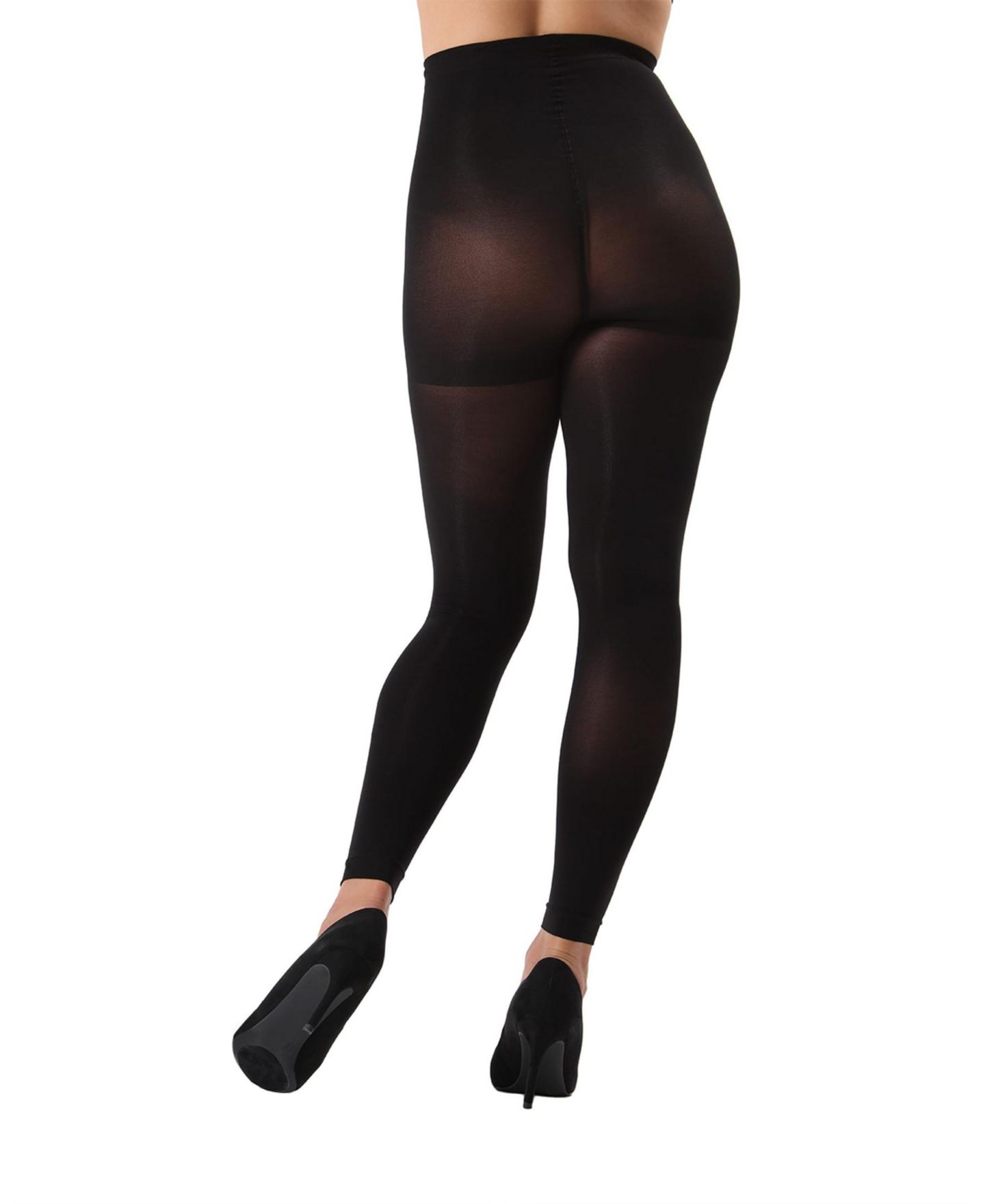 Женские колготки MeMoi Completely Opaque 80 Denier Control Top Footless Tights MO-343, цвет: Чёрный — фото 3