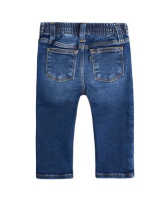 Baby Boys Neutral Straight Fit Jeans With Elastic Back