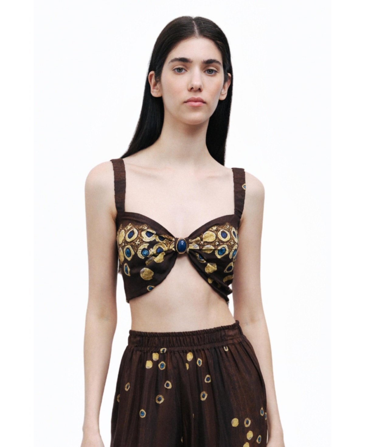Women's Accessory Detailed Crop Top - Multi-colored