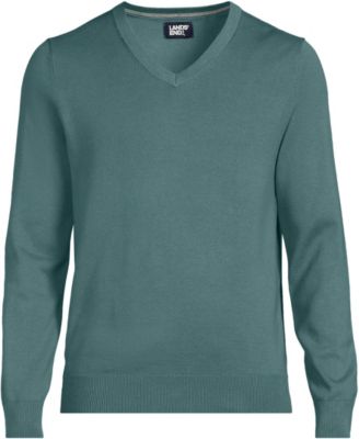 Men's Fine Gauge Cotton V Neck Sweater