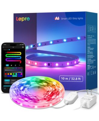 S1 AI LED Strip Lights for Bedroom - 32.8ft Smart RGB Light Strips with IC and Rainbow Chasing Effects, Color Segment DIY, AI Generated Lighting for New Year, No Remote, 2.4G Wi-Fi & Bluetooth