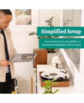 Montrose 2-Speed Belt-Drive Turntable with Audio-Technica Stylus & Built-in Preamp – Vinyl Record Player (RR35)