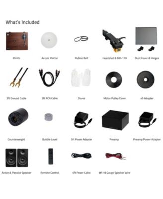 Turntable RT85N, Fluance PA10 Preamp, Fluance Ai61 Speakers, Nagaoka MP-110 Cartridge, 120W Class D Amp, Bluetooth Enabled