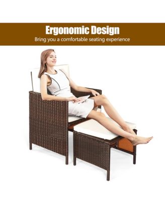 9PCS Rattan Wicker Dining Set Patio Outdoor Furniture Set w/ Cushion