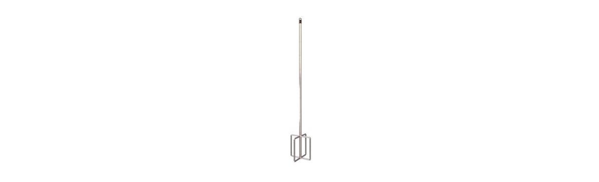 15-393 Egg Beater Mixer - Plated 5-inch Diameter - 30-inch Hex Shaft - Silver