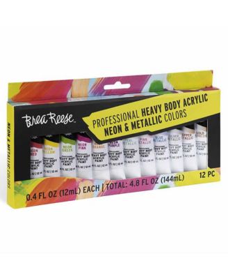 Professional Heavy Body Acrylic: Neon & Metallic - 12ct
