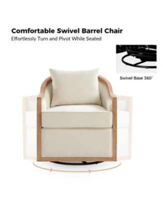 Wifred Farmhouse Rattan Solid Wood Armchair