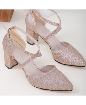 Sina Criss Cross High Block Heels