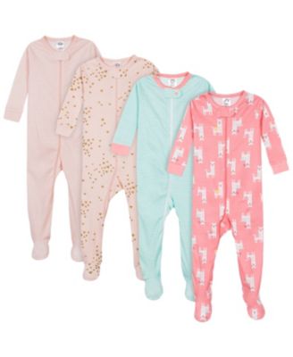 Toddler Girls 4-Pack Snug Fit Footed Cotton