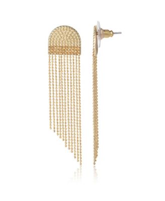 Gold-Tone Fringe Dangle Earrings