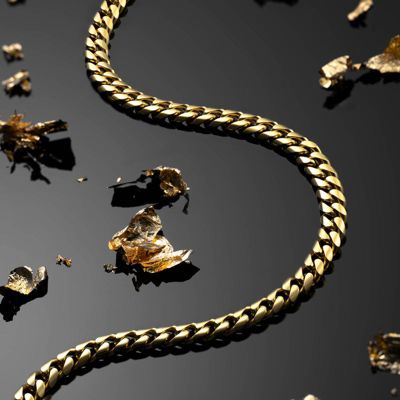 Men's Cuban Chain - 5mm Gold Curb Link Necklace 22