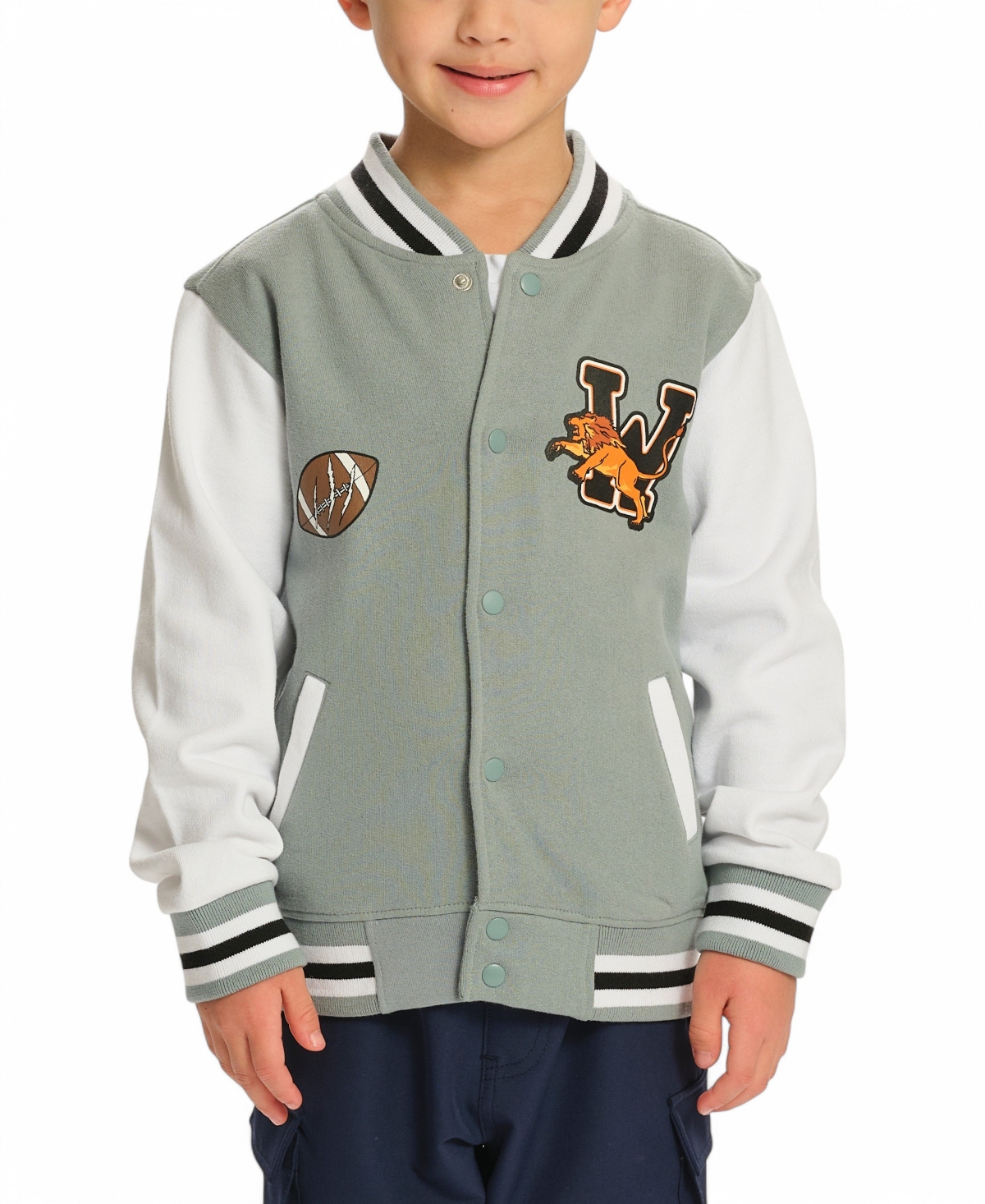 Sovereign Code Toddler Boys Blocked Varsity Jacket In Slate