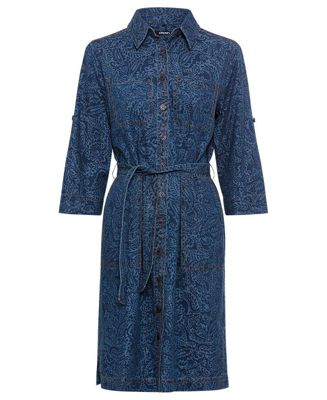 Women's Paisley Denim Shirt Dress