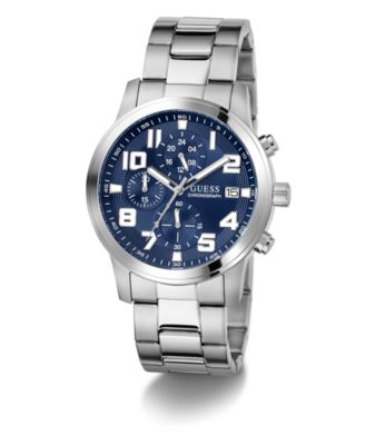 Men's Chronograph Silver-Tone Stainless Steel Watch, 44mm