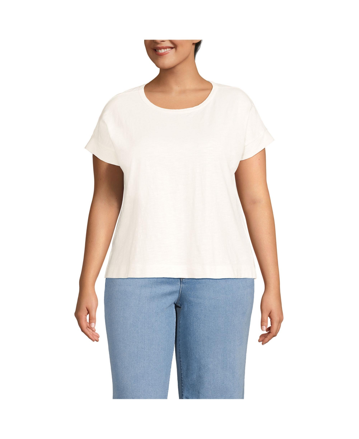Plus Size Slub T-Shirt - Ivory